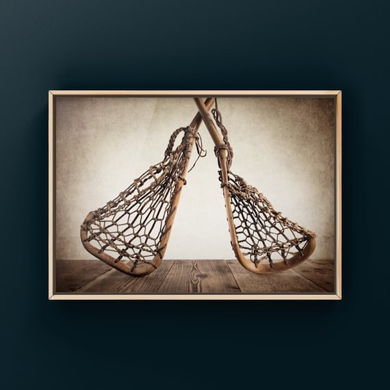 Vintage Lacrosse Sticks Photo Print, Sports Wall Art