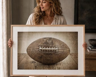Vintage Football Photo Print, Boys Room Sports Decor