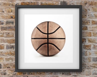 Vintage Basketball on White  Photo Print,Decorating Ideas, Wall Decor, Wall Art,  Kids Room, Nursery Ideas, Gift Ideas,