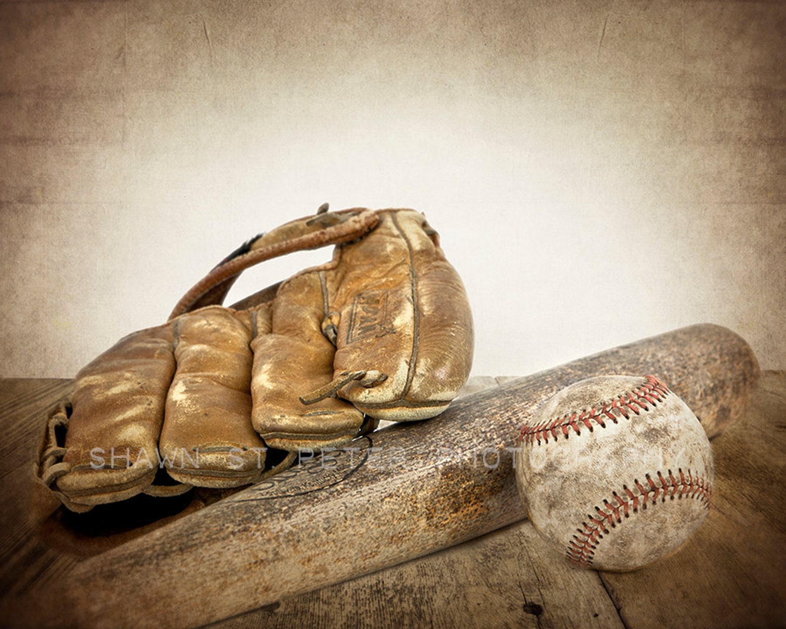 Vintage Baseball bat and glove Photo Print Decorating Ideas Etsy