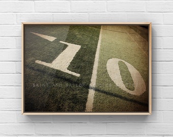 10 Yard Line Football Field Photo Print, Boys Room, Wall Decor, Wall Art,  Man Cave,Boys Nursery Ideas, Gift Ideas,