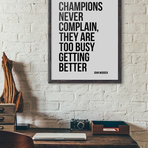 John Wooden Quote Print, Champions Art, Basketball Gift image 2