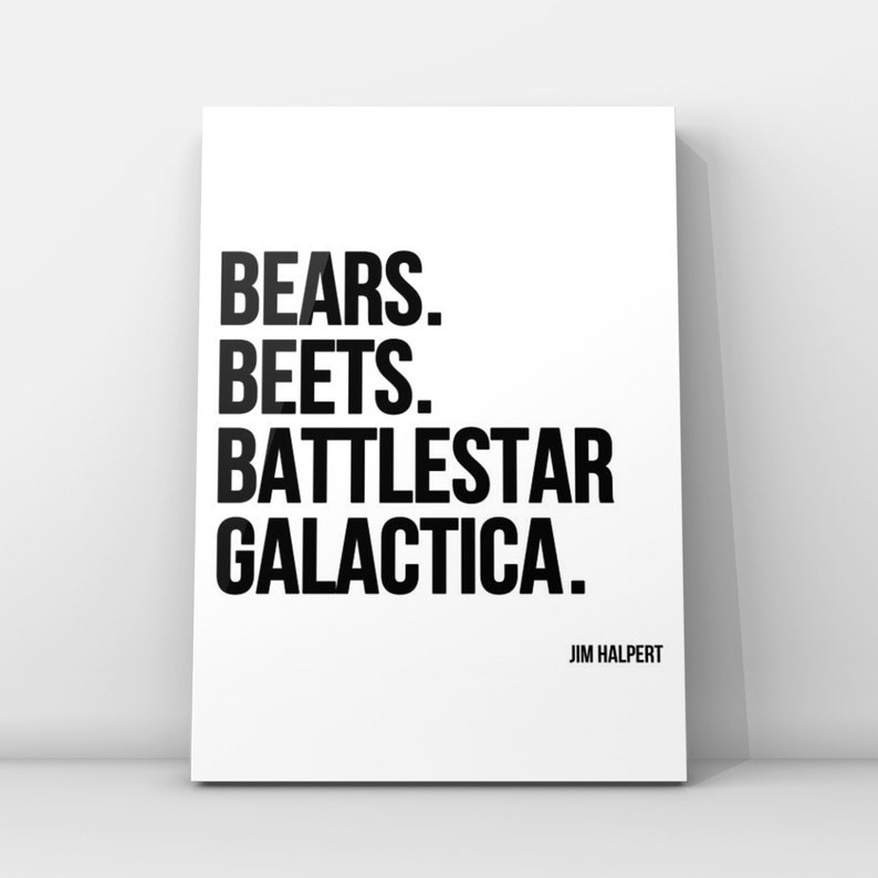 Bears Beets Battlestar Galactica Wall Art Office Quotes Etsy