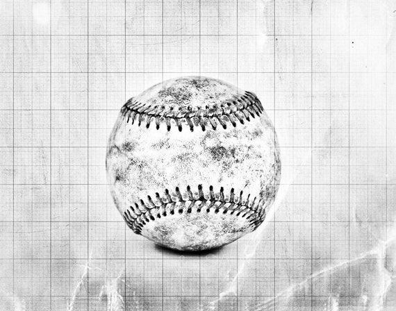 Vintage Baseball Black And White Graph Photo Print Decorating Etsy