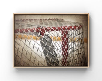Hockey Goal Print, Upper Corner View, Boys Room Decor