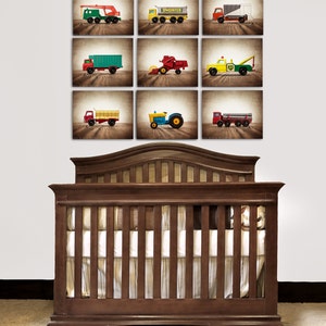 Red Vintage Truck Print, Red Truck Print, Playroom Decor, Kids Room ...