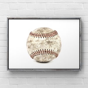Vintage Single Baseball on White Photo Print ,Decorating Ideas, Wall Decor, Wall Art,  Kids Room, Nursery Ideas, Gift Ideas,