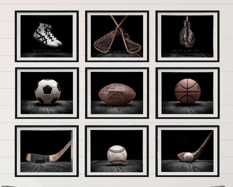 Vintage Wrestling Shoes on Black Photo Print, Rustic Decor, Boys Room, Sports Theme room afbeelding 6