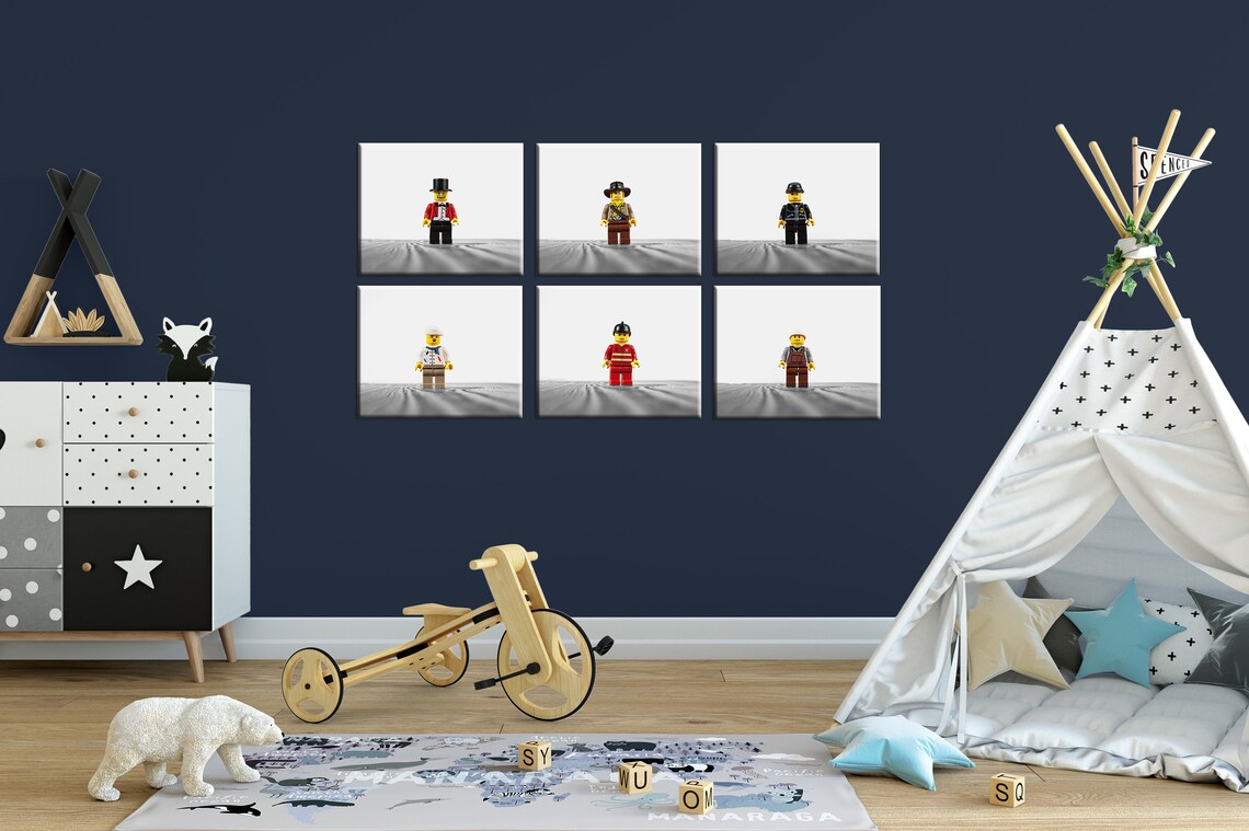Lego Kids Wall Art Set of 6 Canvas Prints Boys Room Decor Etsy