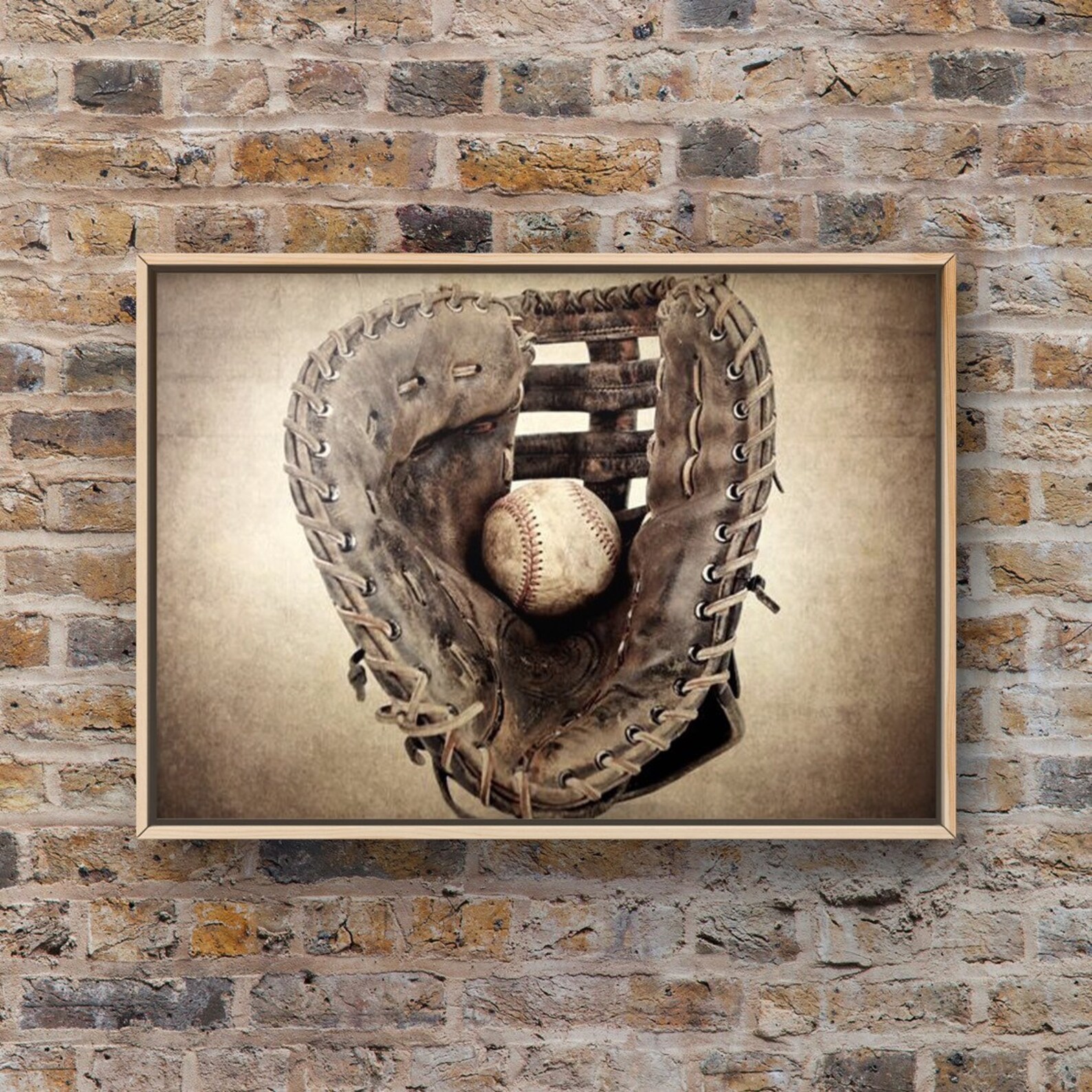 Vintage Baseball Glove and Ball on White Photo Print Etsy