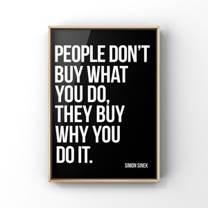 Simon Sinek Quote Print, Motivational Wall Art, Canvas or Photo image 4