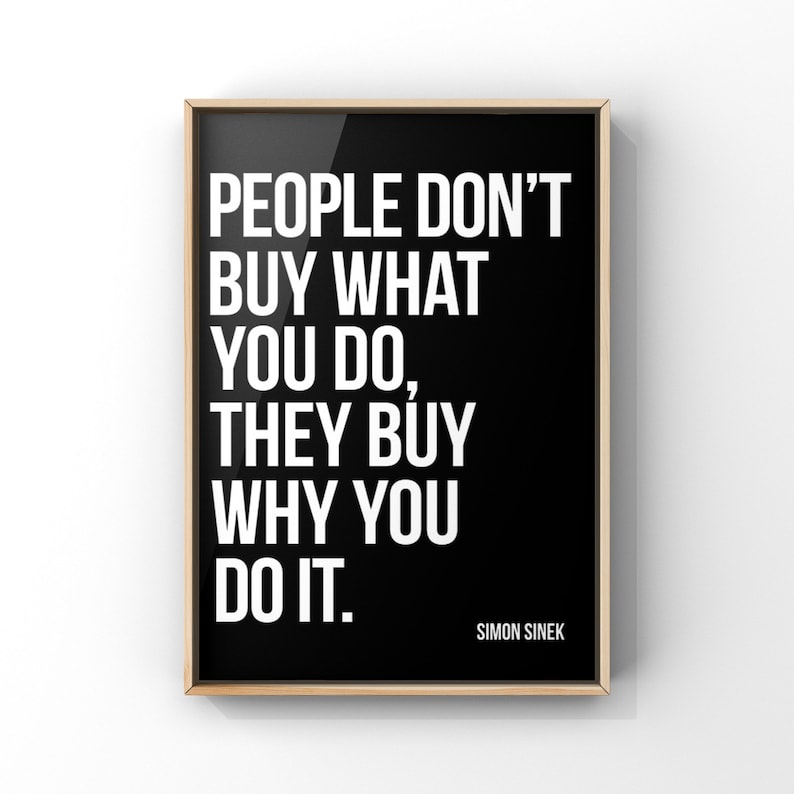 Simon Sinek Quote Print, Motivational Wall Art, Canvas or Photo image 4