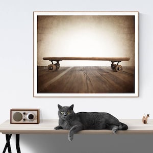 Vintage Wooden Skateboard Photo Print, Skate board room, Wall Decor, Wall Art,  Kids Room, Skateboard decor
