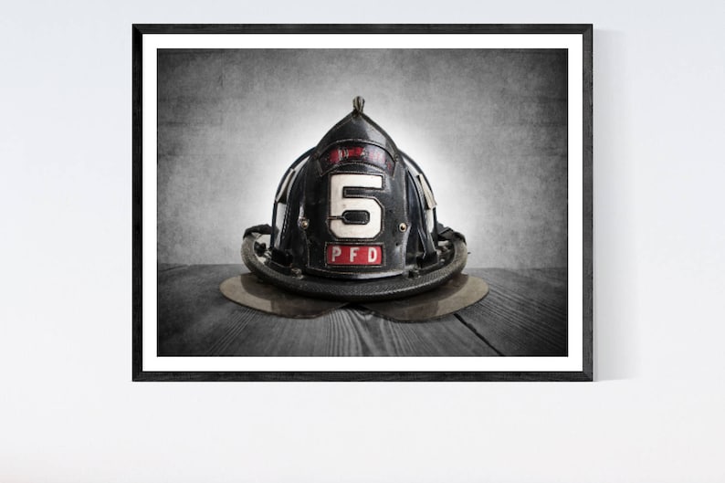 Vintage Fireman Helmets, Print Set of Nine Photo prints, Fireman Gifts image 7
