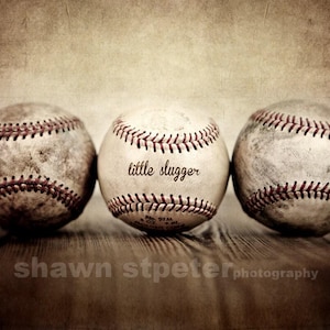 Vintage Baseballs Little Slugger and Ball Photo print, Boys Room decor, Boys Nursery Ideas, Sports art, Sport Prints, Man Cave