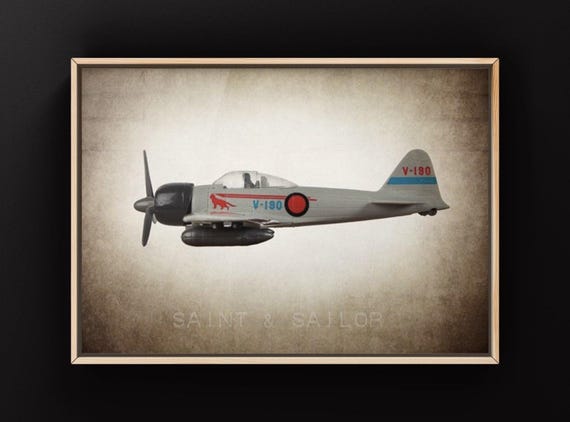 WWII Japanese Zero Fighter Airplane Photo Print, Boys Room Nursery Decor