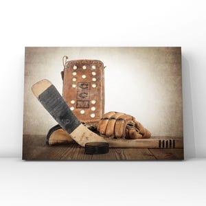 Vintage Hockey Gear Art Print, Boys Room Decor image 3
