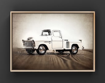 Vintage 55 Chevy Truck Photo Print, Rustic Nursery Decor