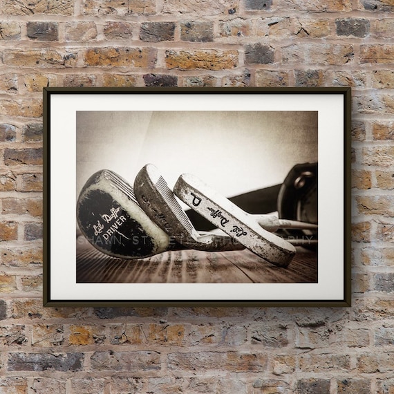 Vintage Golf Club Heads Photo Print Decorating Ideas Wall Decor Wall Art Kids Room Man Cave Gift Ideas