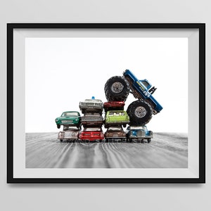 Monster Truck Car Crush Photo Print,  Wall Decor, Playroom decor,  Kids Room, Nursery Ideas, Gift Ideas,