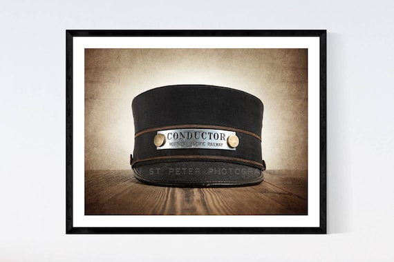 vintage train conductor hat