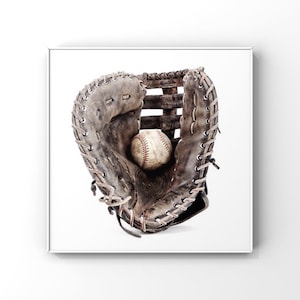 Vintage Baseball Glove and Ball on White, Photo Print ,Decorating Ideas, Wall Decor, Wall Art,  Kids Room, Nursery Ideas, Gift Ideas,