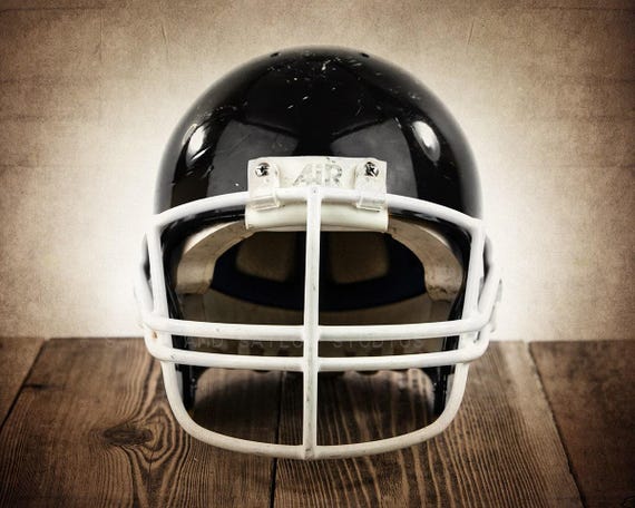 classic football helmets Vintage Football Helmet Photo Print, Boys Room Sports Art