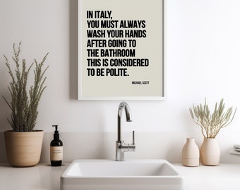 Michael Scott Quote Print, Bathroom Art, The Office Wall Art, Canvas or Unframed