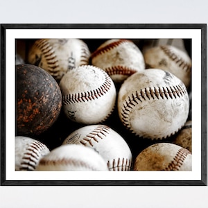 Vintage Baseball Print, Baseball pile-Baseball wall art-Baseball Gifts-Vintage Spirts decor