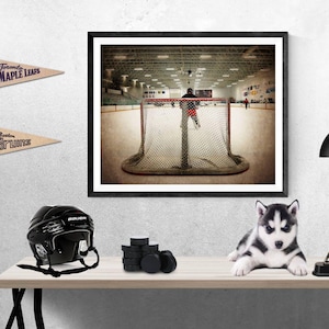 The Goal Keeper Hockey wall Art Unframed Print, Hockey Art, Hockey Gift,  Hockey Rink Photo
