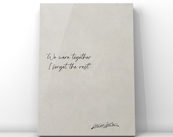 Walt Whitman Quote Print, "We were together," Engagement Anniversary Gift