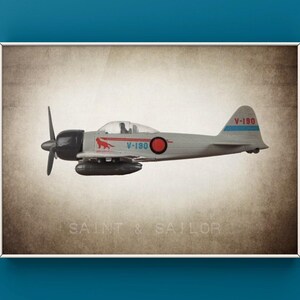 WWII Japanese Zero Fighter Airplane Photo Print, Boys Room Nursery Decor Bild 8