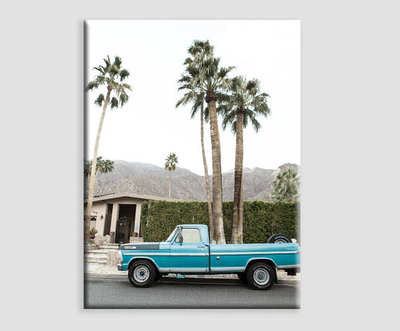 Palm Springs Wall Art Old Turquoise Ford Truck Print Decorating Ideas Teen Boy Or Girl Wall Art Gift Ideas Home Decor Photography