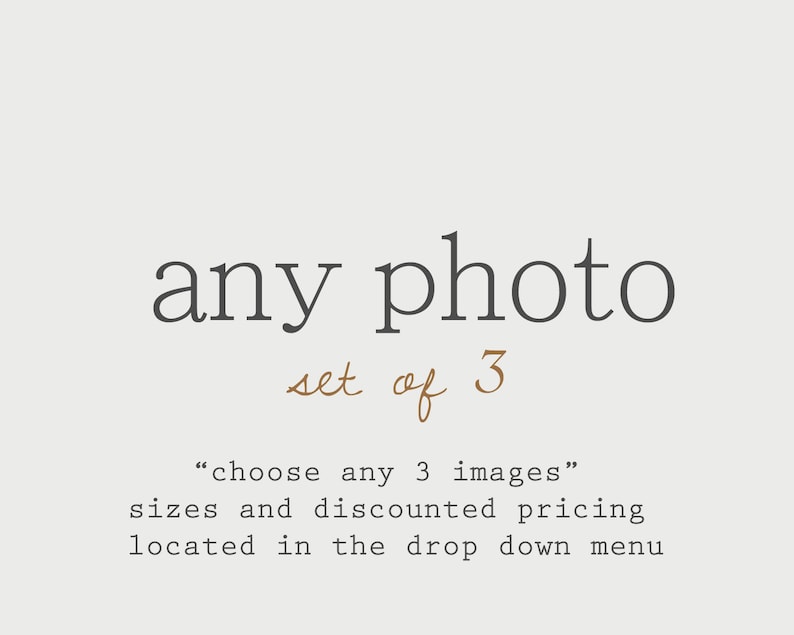 Discounted Set Customize Any Set of 3 Photos image 1