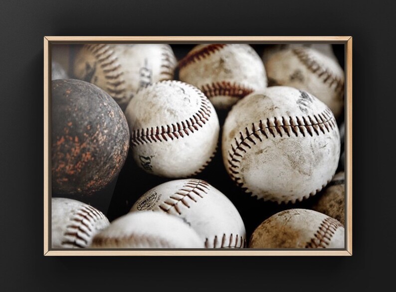 Vintage Baseball Print, Baseball pile-Baseball wall art-Baseball Gifts-Vintage Spirts decor image 9