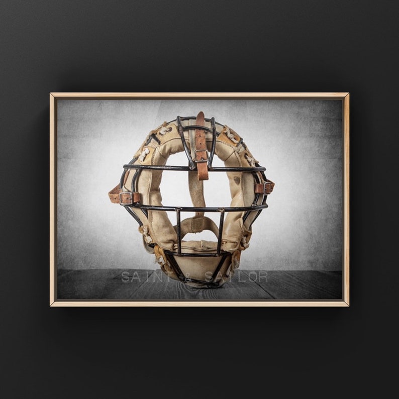 Vintage Catchers Mask Photo Print Boys Room Wall Decor Wall Etsy