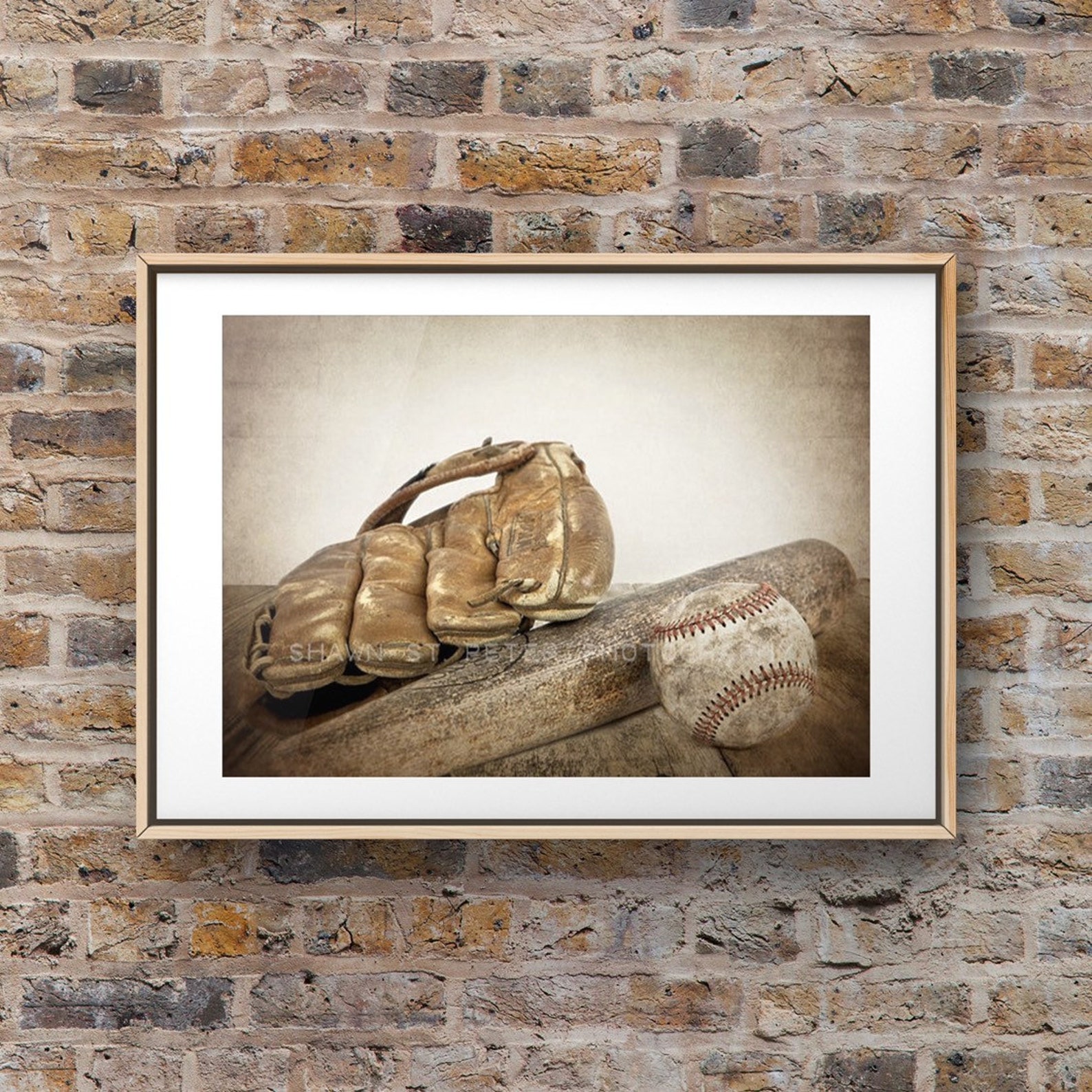 Vintage Baseball Wall Art Baseball Bedroom Decor Baseball Etsy