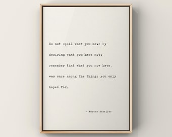 Marcus Aurelius Quote Art Print, Stoic Philosophy, Inspirational Saying