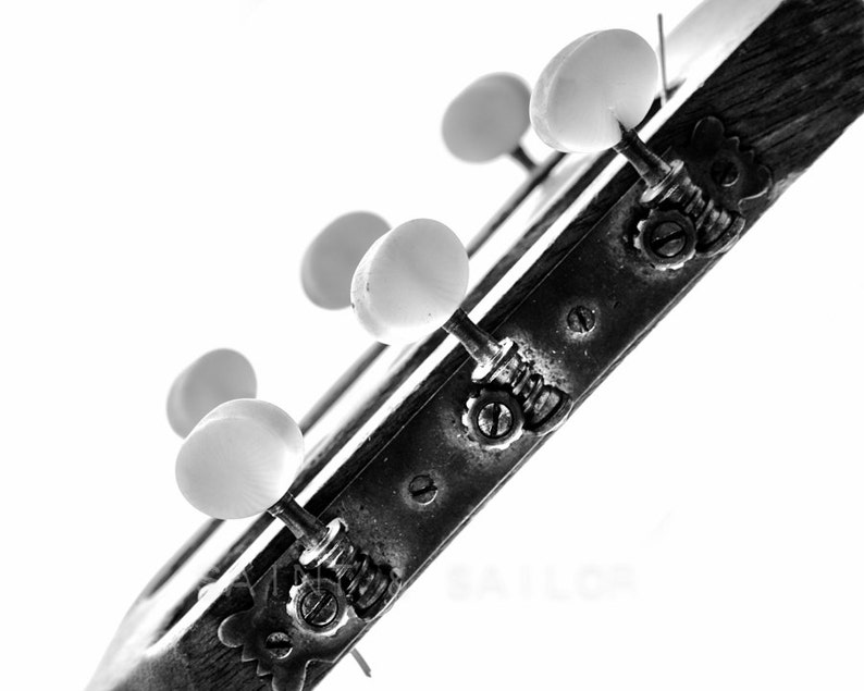 Black and White Vintage Acoustic Guitar Parts Set of Nine Etsy