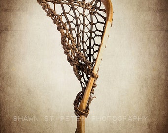 Vintage Lacrosse Stick Upright No.1  Photo Print , Decorating Ideas, Wall Decor, Wall Art,  Sports Decor, Vintage La