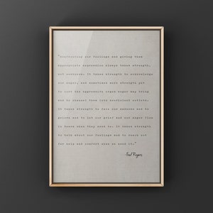 Fred Rogers Quote  Canvas or Unframed Print - Confronting our Feelings  Office Decor - Motivational Quote