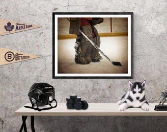 Hockey Goalie Leg Pads Art Print, Sports Photography