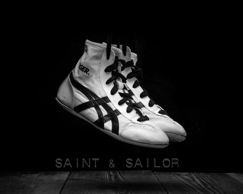 Vintage Wrestling Shoes on Black Photo Print Rustic Decor Etsy