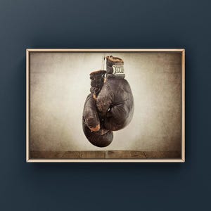 Vintage Boxing Gloves Print , Vintage Boxing decor, sports wall art, Gift for boxer