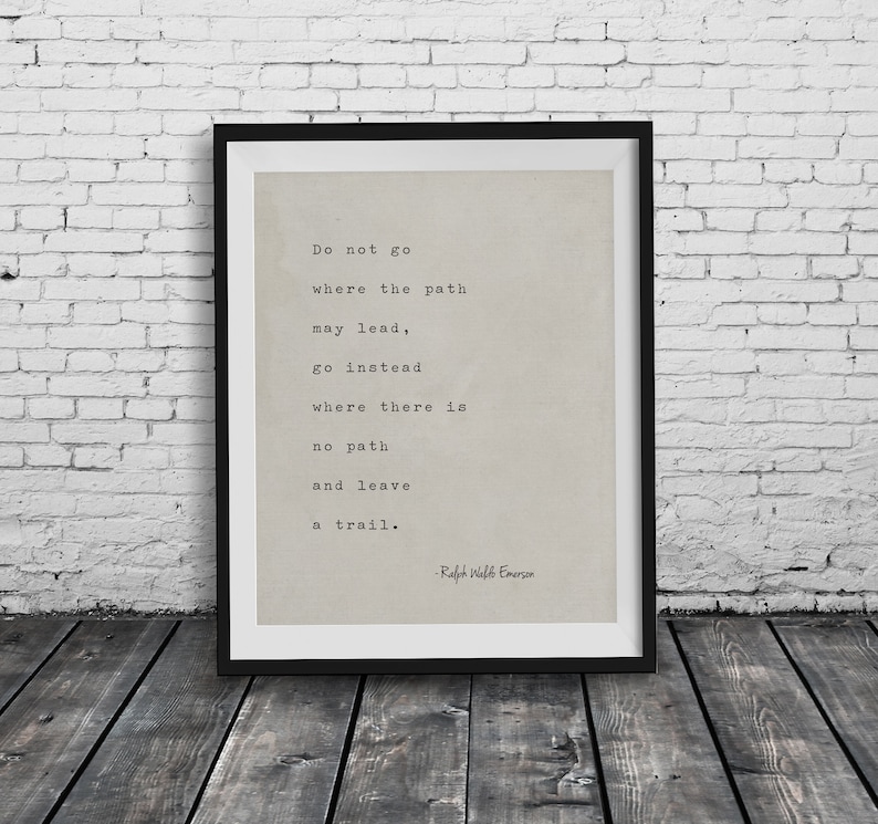 Ralph Waldo Emerson Quote Print - Motivational Office Decor image 1