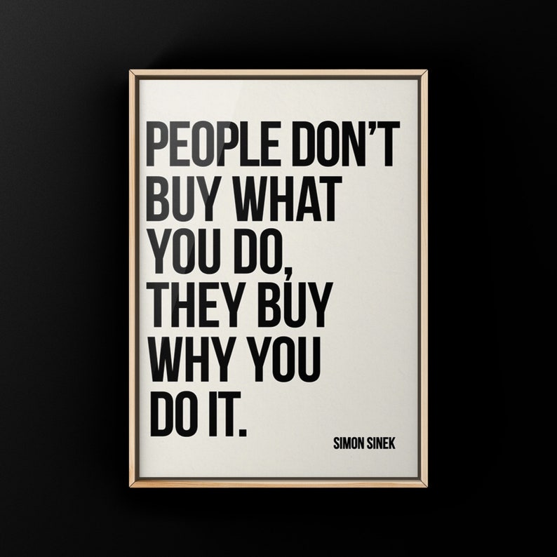 Simon Sinek Quote Print, Motivational Wall Art, Canvas or Photo image 3