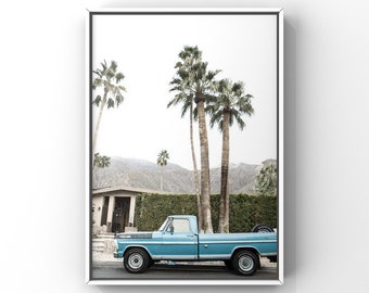 Palm Springs Wall Art , Old Turquoise Ford Truck Print, Decorating Ideas, Teen boy or girl Wall art, Gift Ideas, Home Decor, Photography