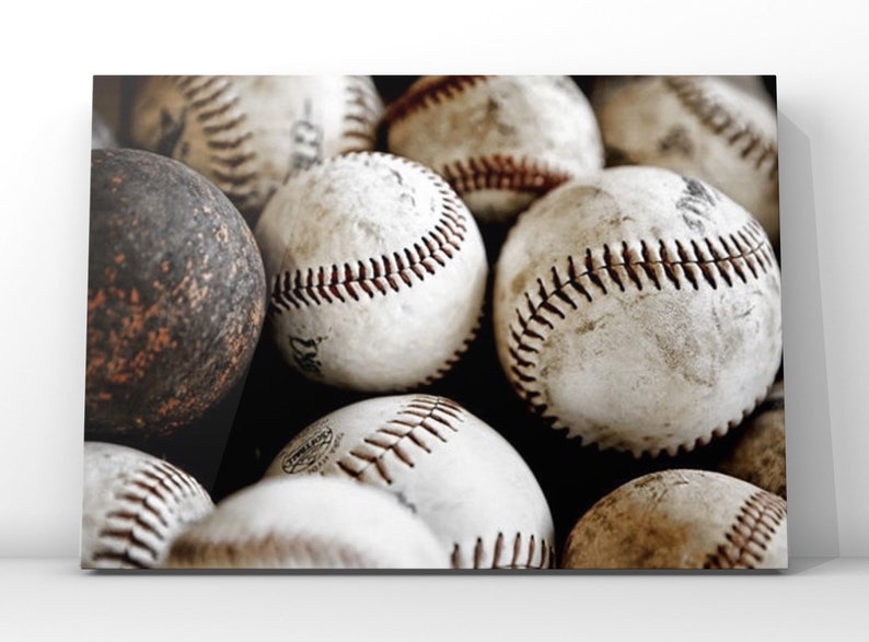 Vintage Baseball Print, Baseball pile-Baseball wall art-Baseball Gifts-Vintage Spirts decor image 3