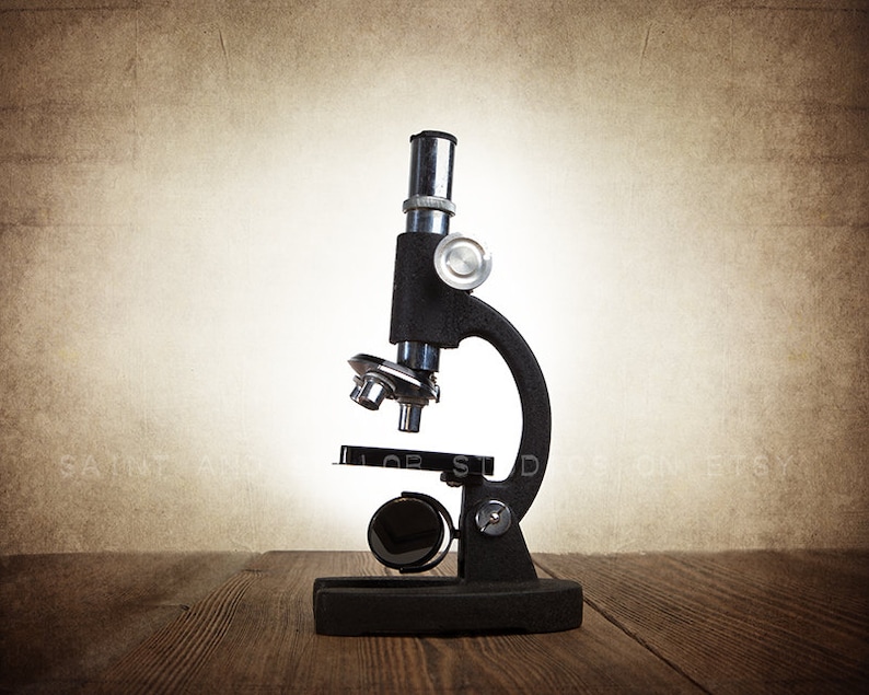 Microscope Statue Vintage Microscope Art Print, Science Classroom Decor, Antique Wall Art ...