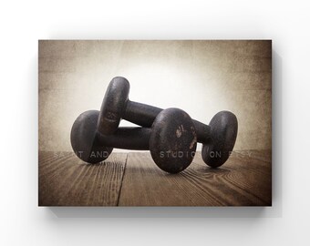 Vintage Iron Weights Photo Print, Decorating Ideas, Wall Decor, Wall Art, Rustic Decor, Man cave, Gym Decor